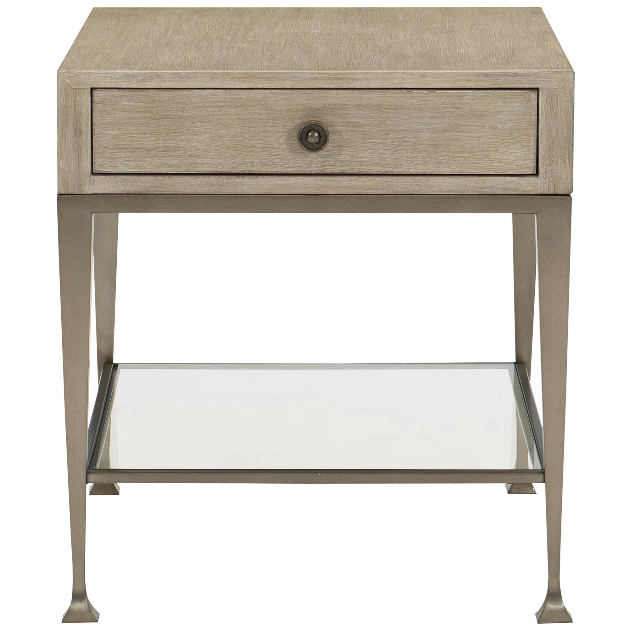 Bernhardt Santa Barbara Transitional End Table with Glass Shelf
